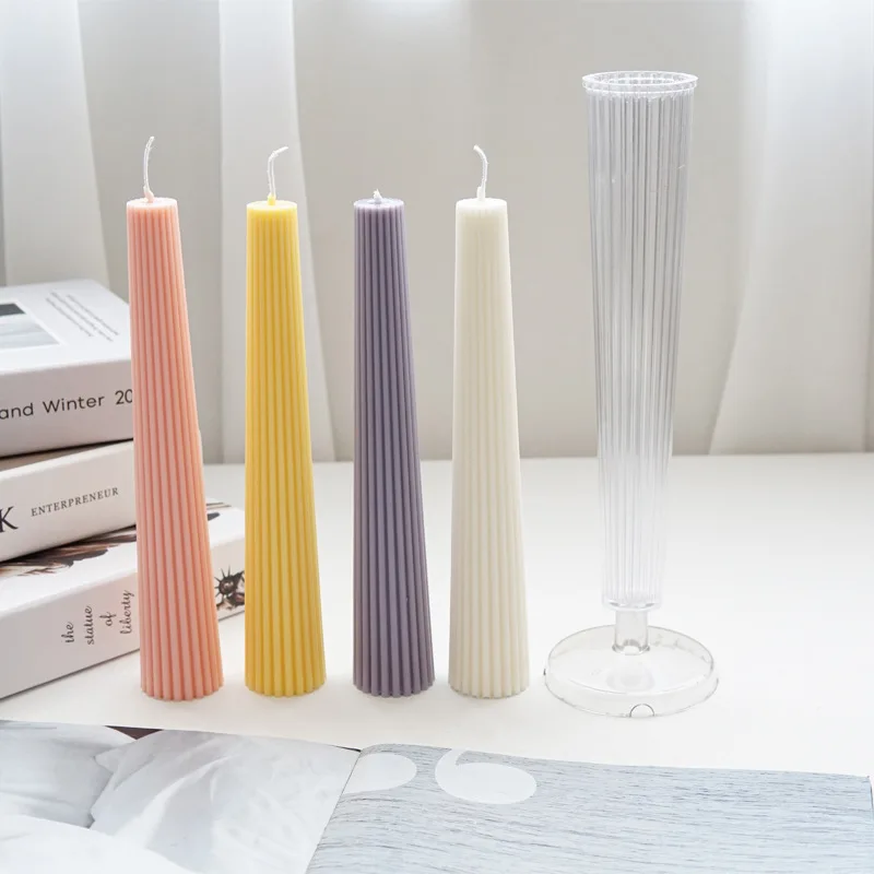 Geometric shape candle silicone mold stripe cylinder candle silicone mould home decoration knot candle soap Acrylic PC mold images - 6