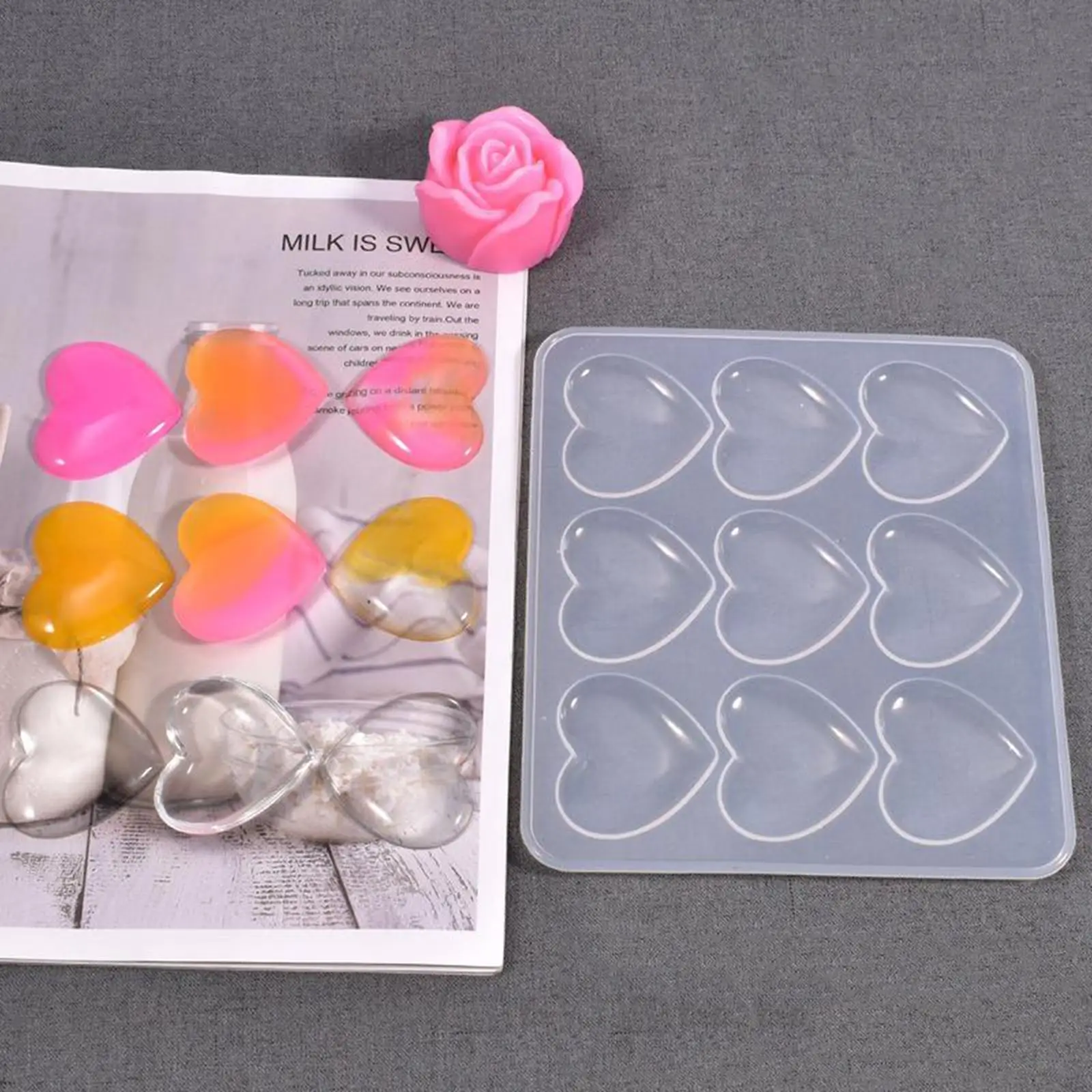 

Heart Style Bakeware Set Silicone Mold Easy-Release Tool for Cake Decor
