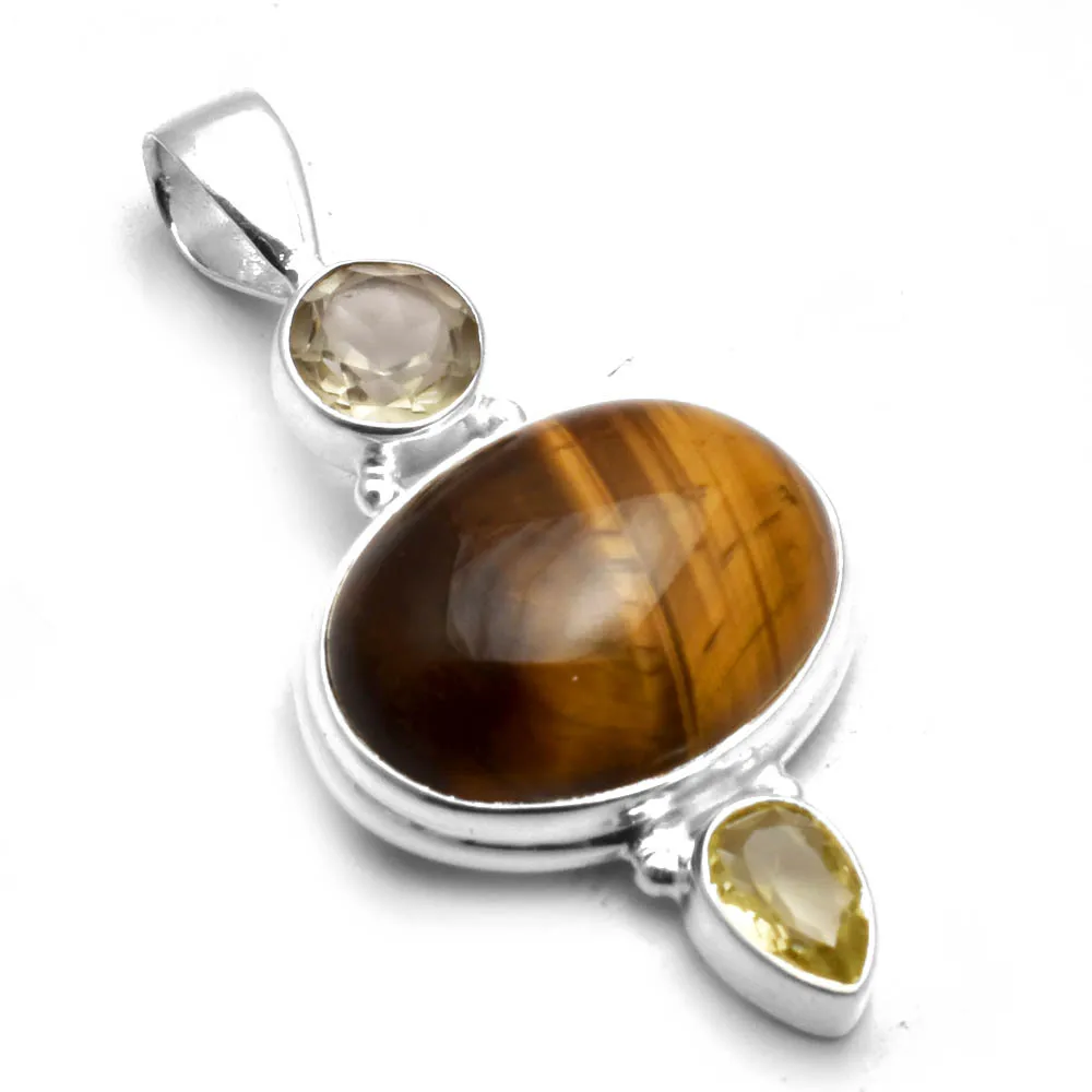 

Подлинная подвеска в виде тигрового глаза, цвет серебристый, 42 мм, AP9152