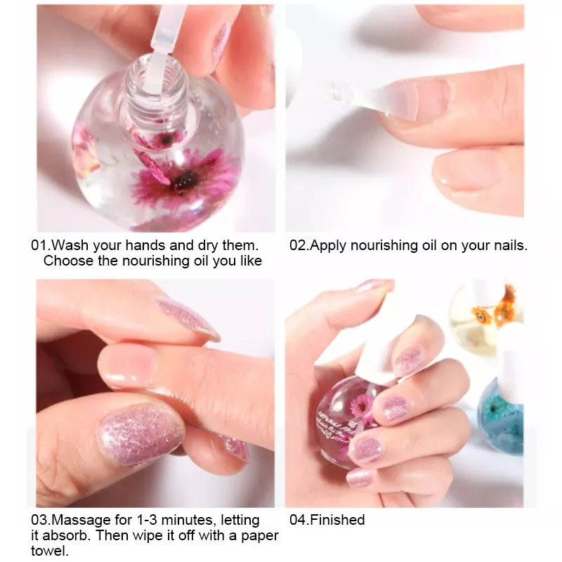

Bottle 15ml Dried Flowers Softener Nutritional Cuticle Oil Treatment Nutritious Gel Polish Cuticle Nail Art Tool Nail Care Oil
