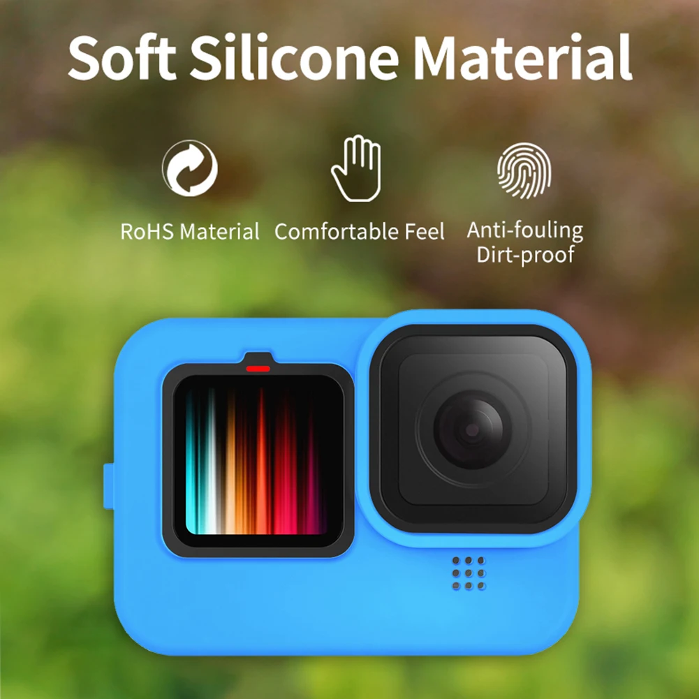 

Silicone Camera Sleeve Lens Cap Cover for GoPro Hero 9 Protective Frame Case Droproof Vlogging Case Cage Kit