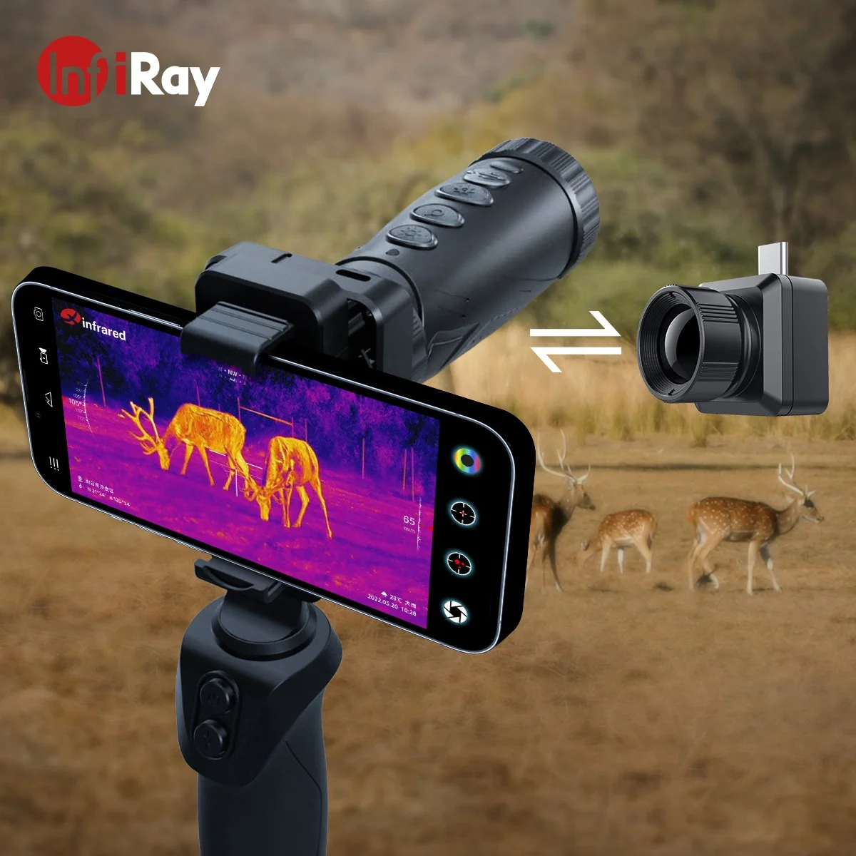 

Infiray T2Pro outdoor hunt scope mate HD night-vision thermal seek surveillance monocular imaging 1579yard deer xinfrared hiking