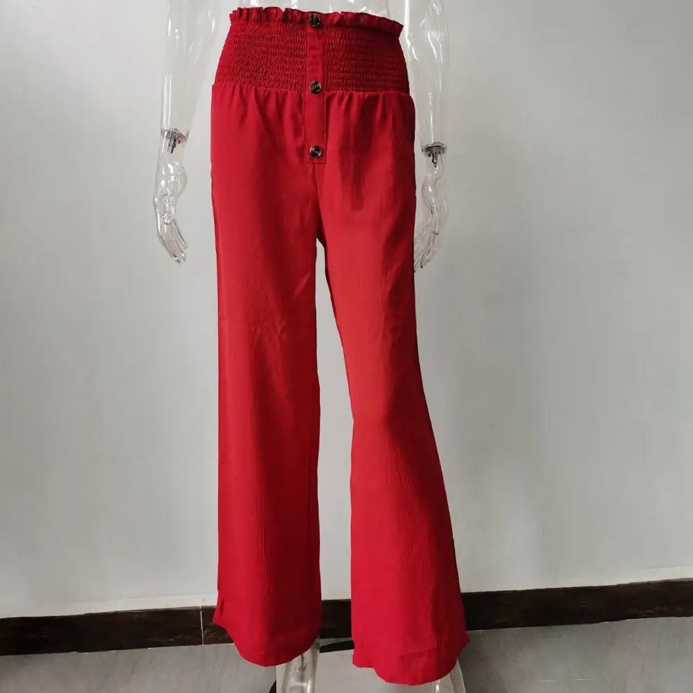 

Stylish High Waist Wide Leg Women Trousers Lady Trousers Streetwear Quick Dry