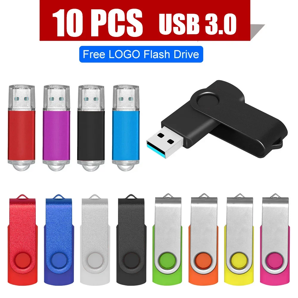 10 шт. в партии USB 3.0 флэш-накопитель 8 ГБ 16 32 64 128 бесплатный индивидуальный логотип U