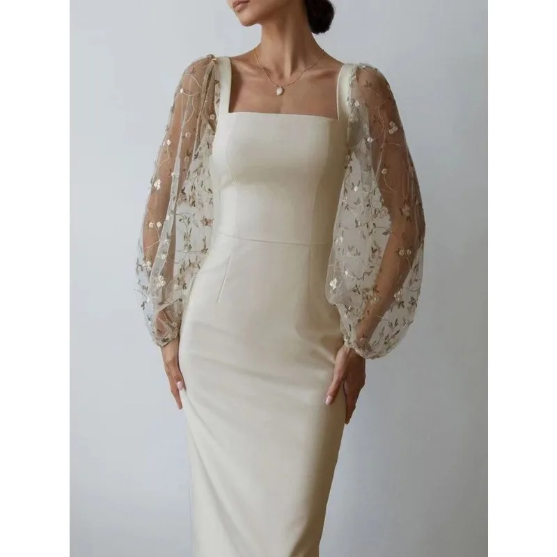 

Women Floral Printed Bodycon Party Dress Sexy Fashion Long Sleeve Corset Embroidered Evening Dress INS Y2K Clothes