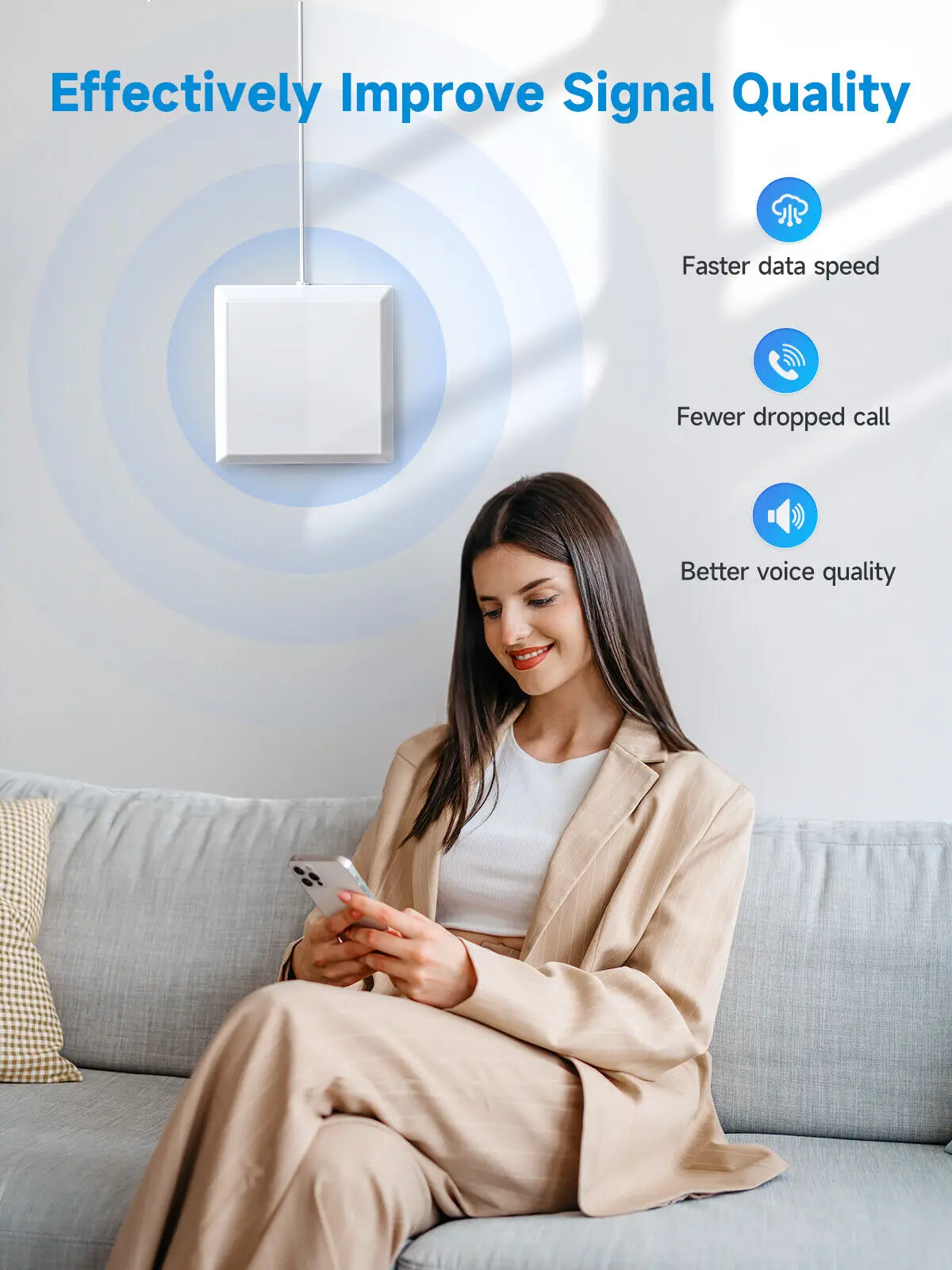 3G 4G LTE Band 5/1 Комплект усилителя сигнала сотового телефона 850/2100 МГц Повышение