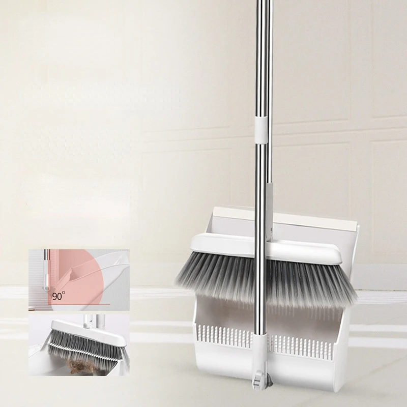 

Stand-Able Broom Dustpan Set Combination Household Soft Hair Sweeping Angle Rotating Artifact Broom