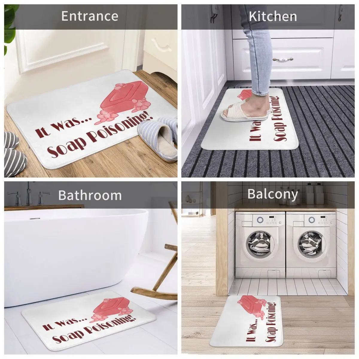 

Soap Poisoning Carpet Decor Art Pattern Painting 3D Rug Doormat Bathmat Anti-slip Entrance Living Room Home Kitchen Bedroom