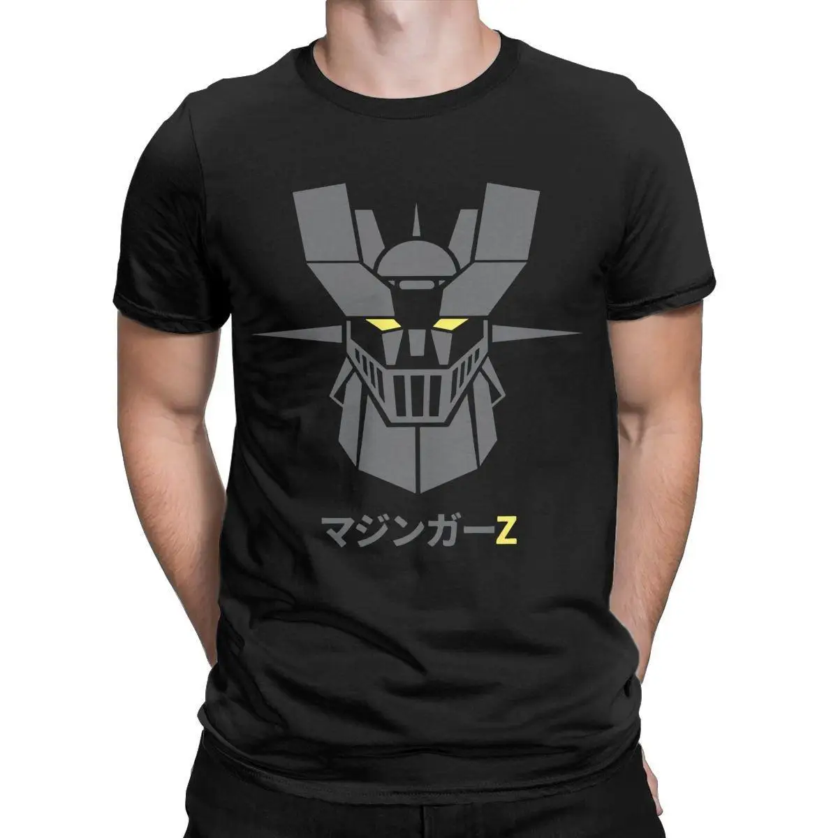 Men's T-Shirt Mazinger Z Dark Robot Vintage 100% Cotton Tees Short Sleeve T Shirts Crewneck Clothing 4XL 5XL