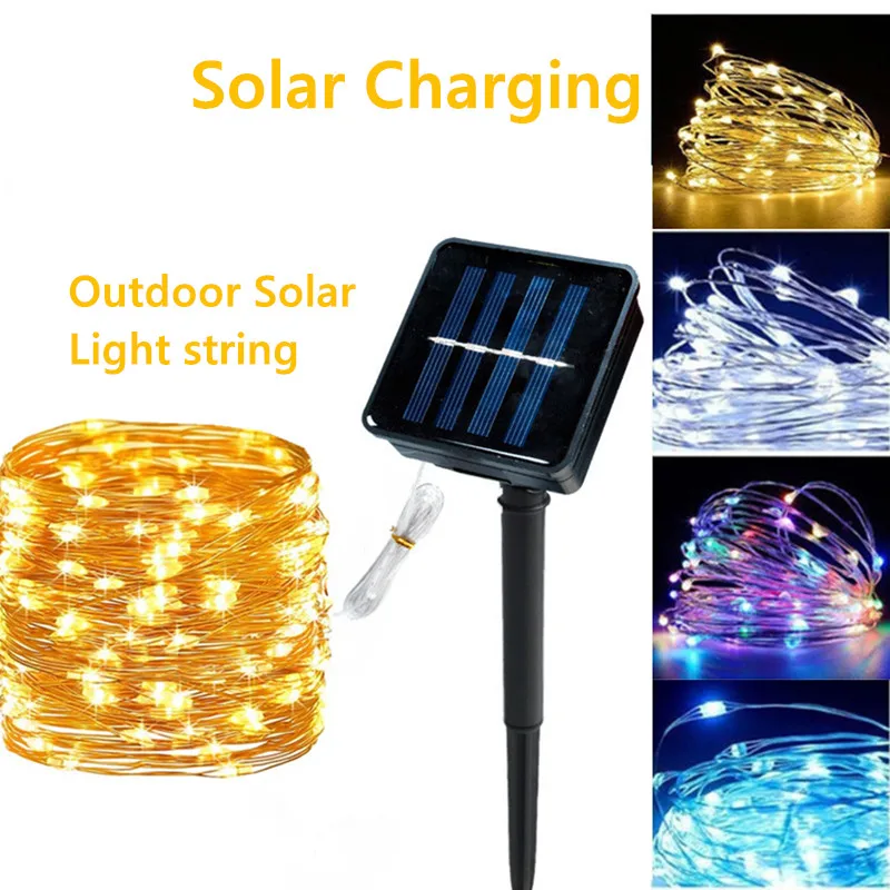 

1/2/3pack Outdoor Solar Led Lights Waterproof Copper Wire Fairy Lights for Balcony Garden Decoration Trees Patio Weddings Party