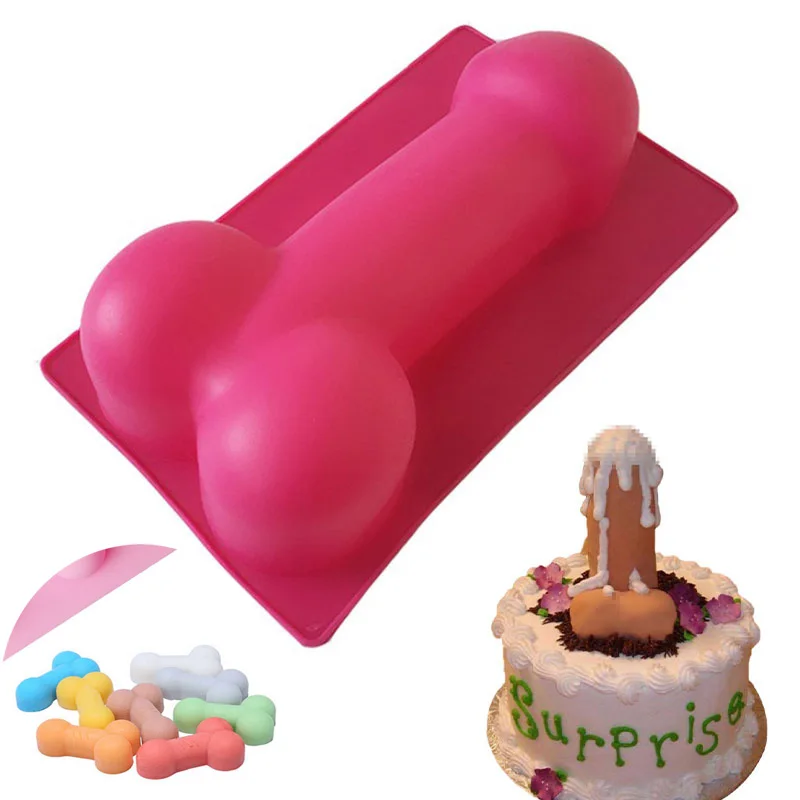 

3D creative penile shaped cake form made of food grade silicone, mastic soap, fungus, birthday products, baking dish, cake tool