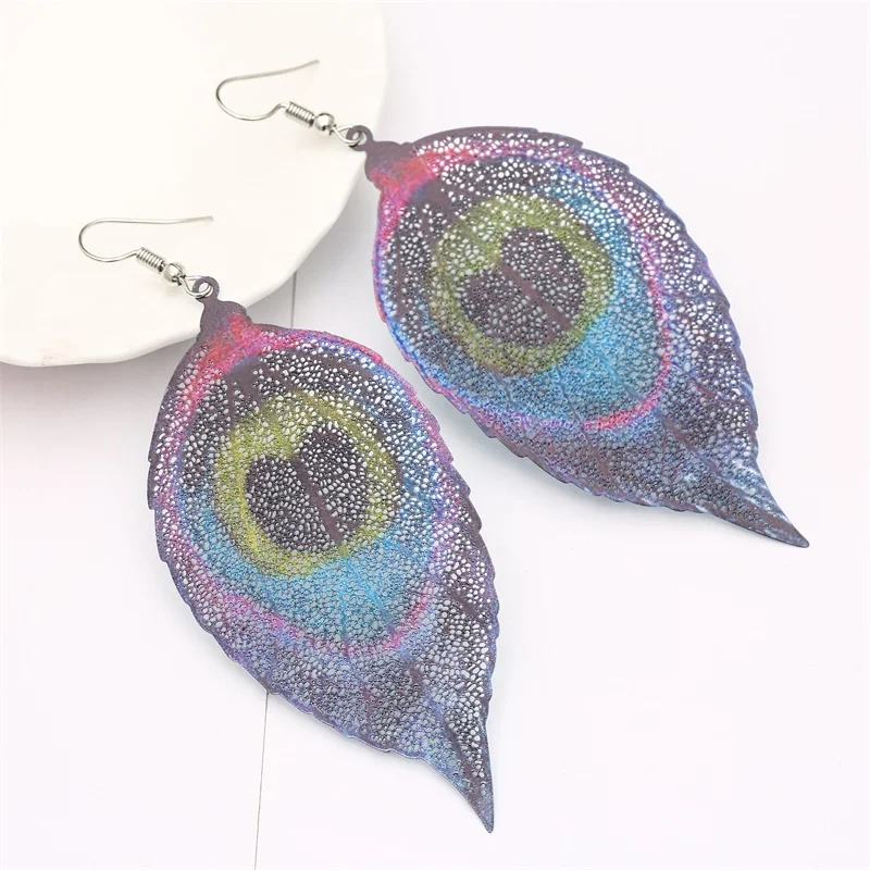 

Fashion Bohemian Leaf Earrings Unique Natural Real Leaf Big Earrings For Women Jewelry Gift pendientes mujer mod