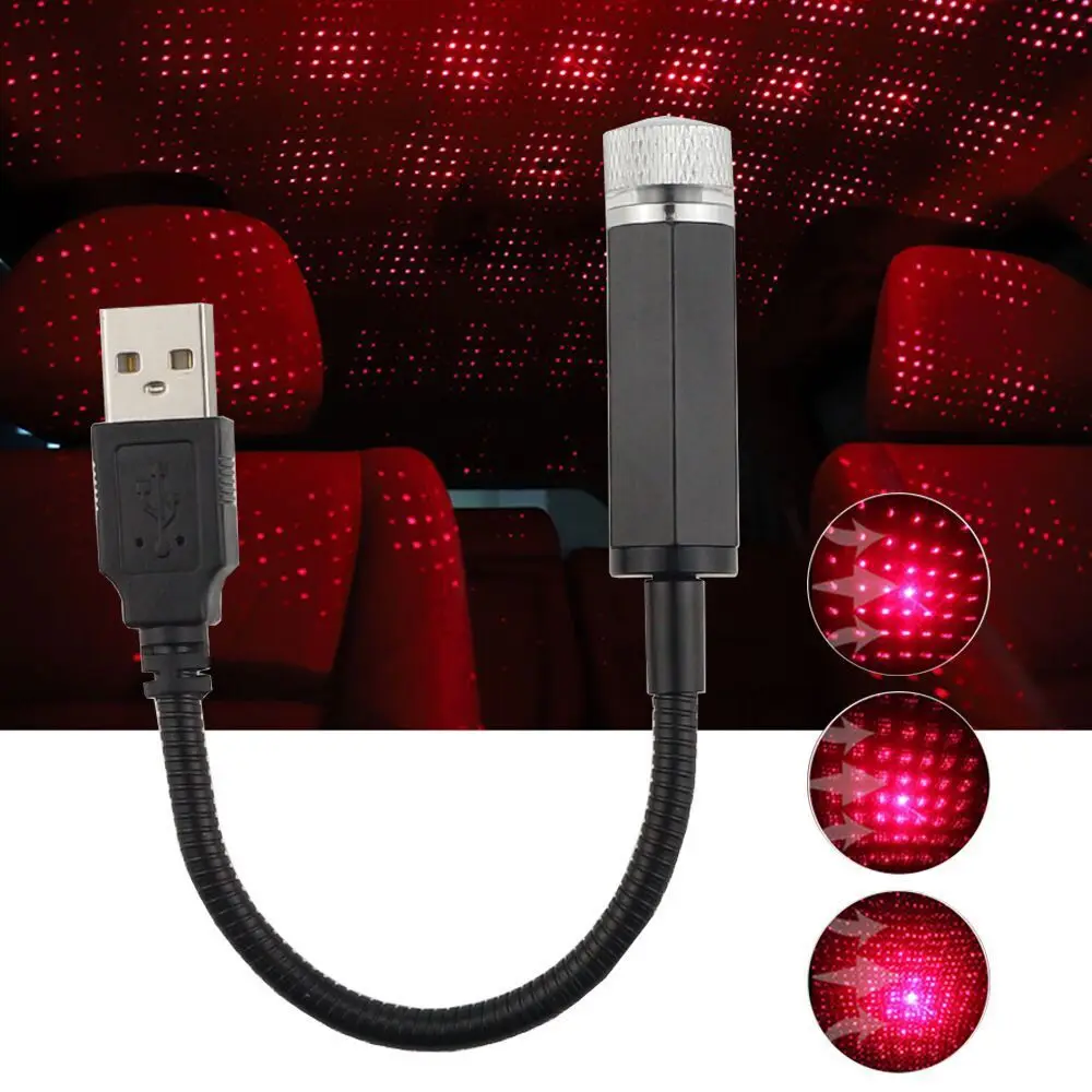 Yijinsky светодиодный автомобильный светильник на крышу Звездный Ночной с USB лазер
