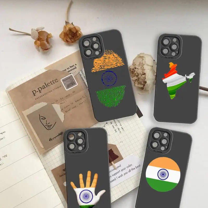 

Indian National flag Phone Case For iPhone 13 12 11 Pro MAX Mini X XS XR 7 8 Plus Camera Lens Liquid Silicone