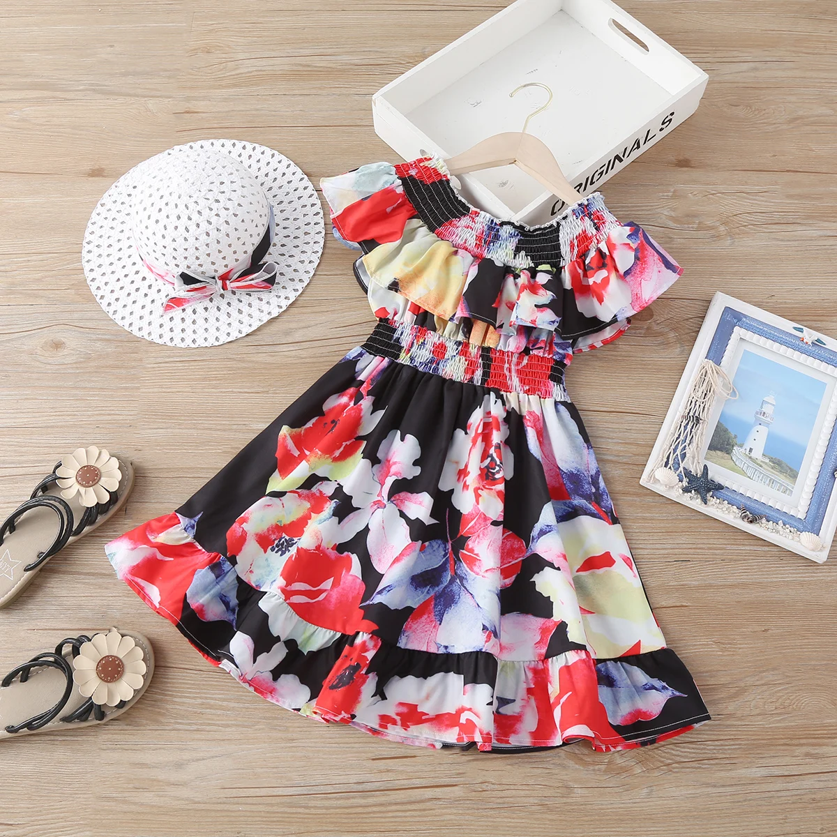 

girl dress little girl summer flower pattern skirt includes jacket