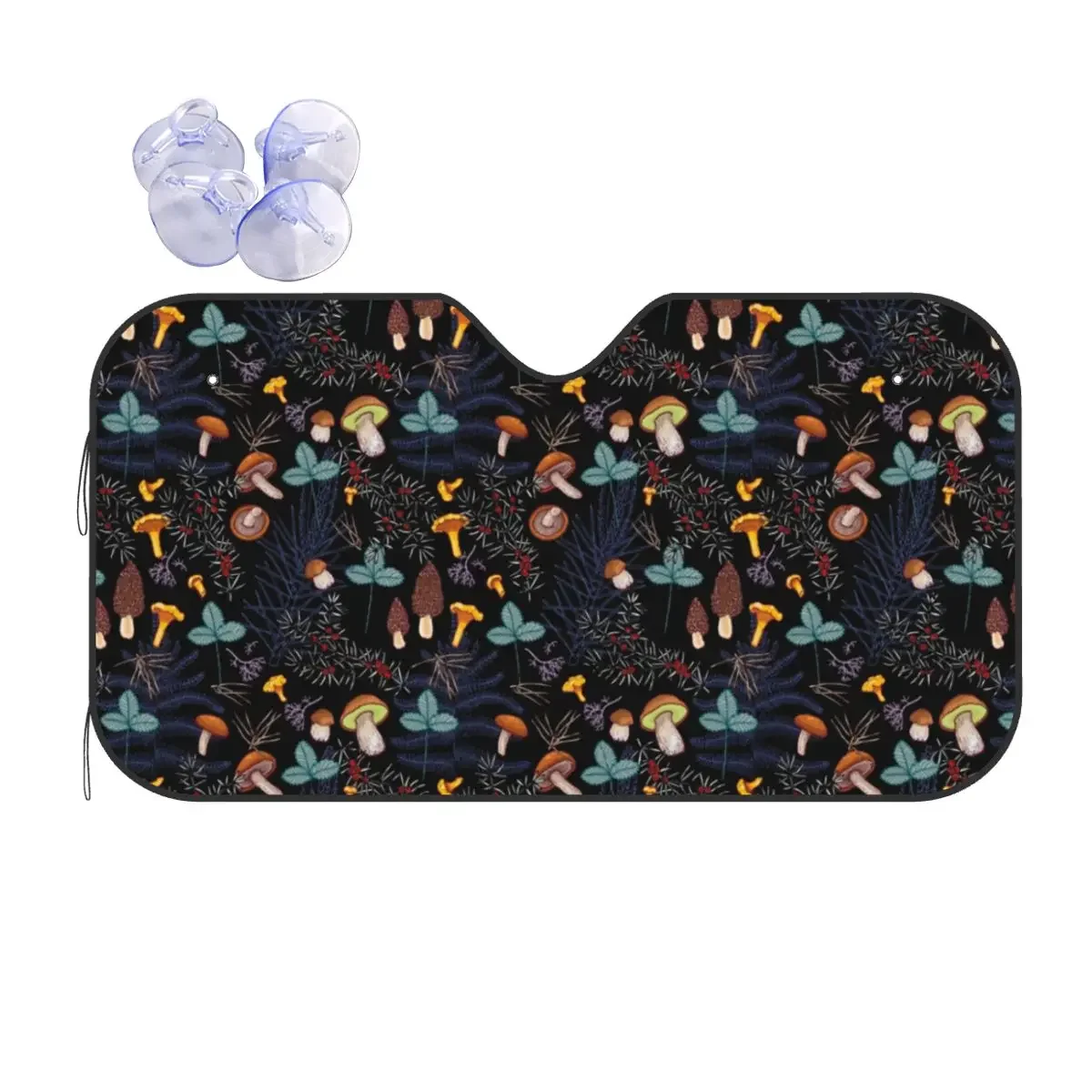 Темный лес грибов складной солнцезащитный козырек для лобового стекла 70x130 см