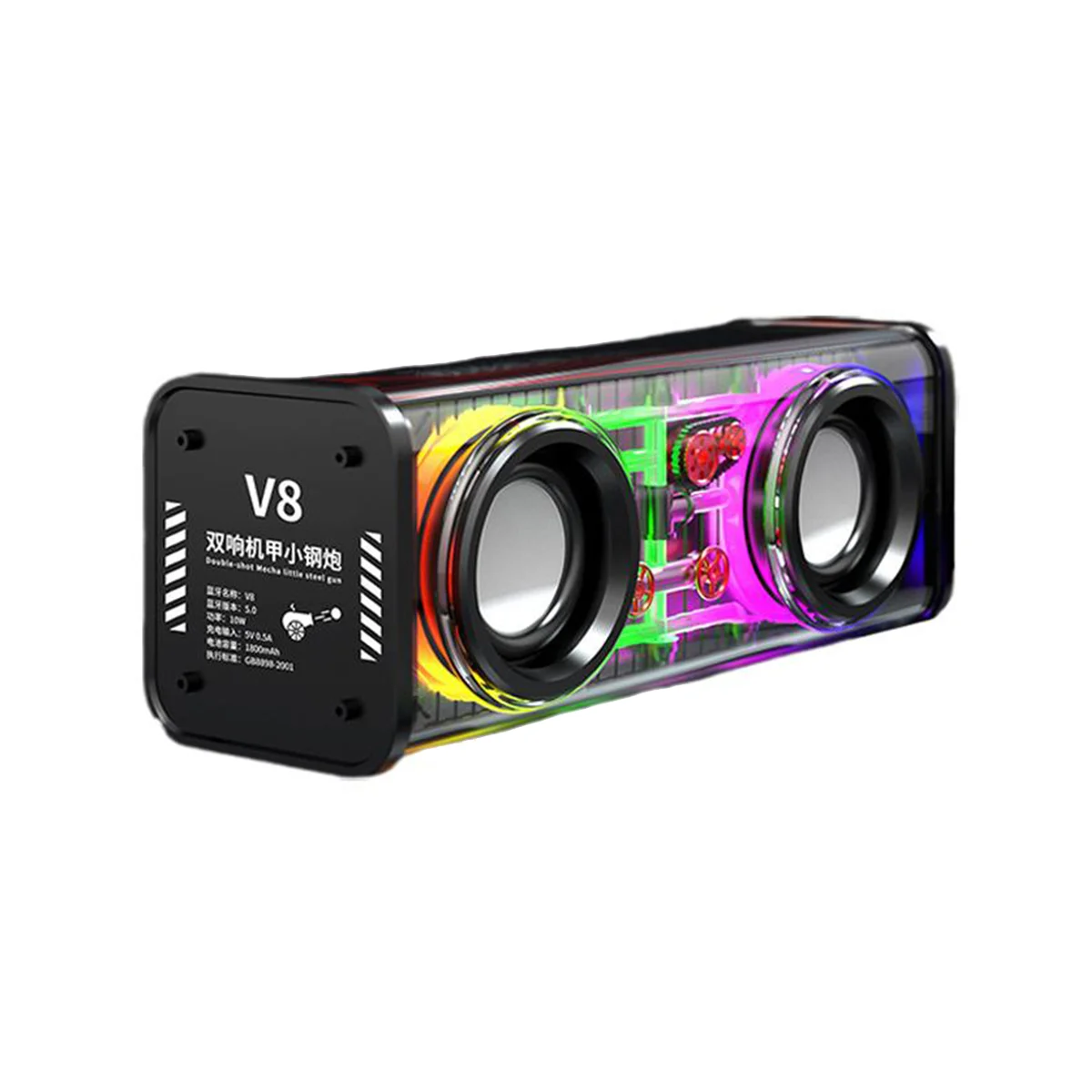 

Прозрачные Bluetooth-колонки V8, беспроводные Bluetooth-колонки, TWS сабвуфер, черный