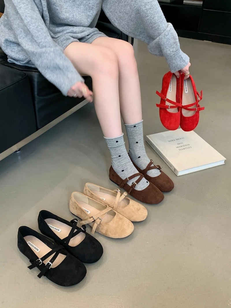 Женские дизайнерские туфли на плоской подошве Туфли Мэри Джейн в стиле ретро во