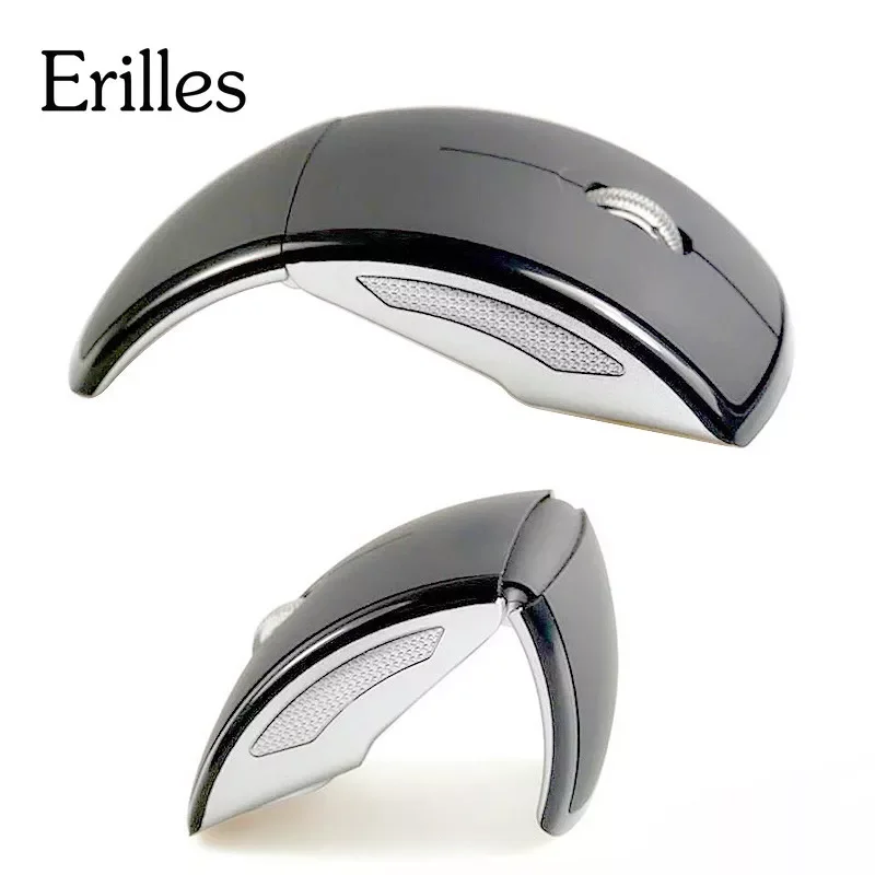 

Erilles 2.4G Folding Wireless Optical Mouse computer cordless professional flexible usb dongle mice for Laptop Desktop computer