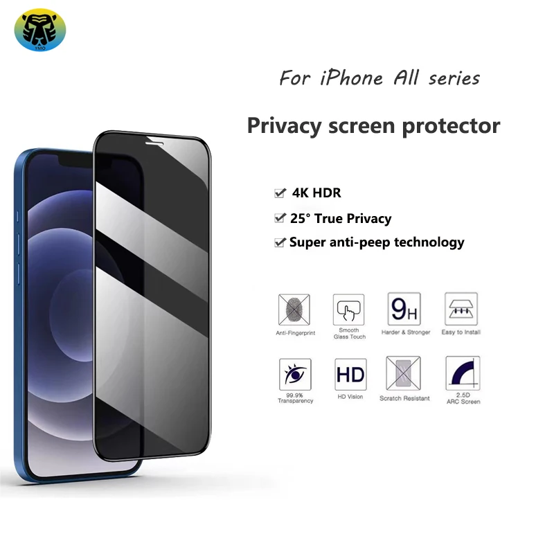 

Full Cover Anti-Spy Screen Protector For iPhone 14 Max 13 Pro 12 Mini 11 Privacy Glass SE2020 8 Plus XS Max XS XR Tempered Glass