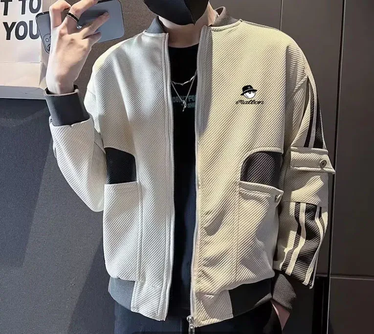 2023 New Year Fashion Brand Outdoor Golf Men's Baseball Jacket Golf Stand-up Collar Jacket Zipper Top