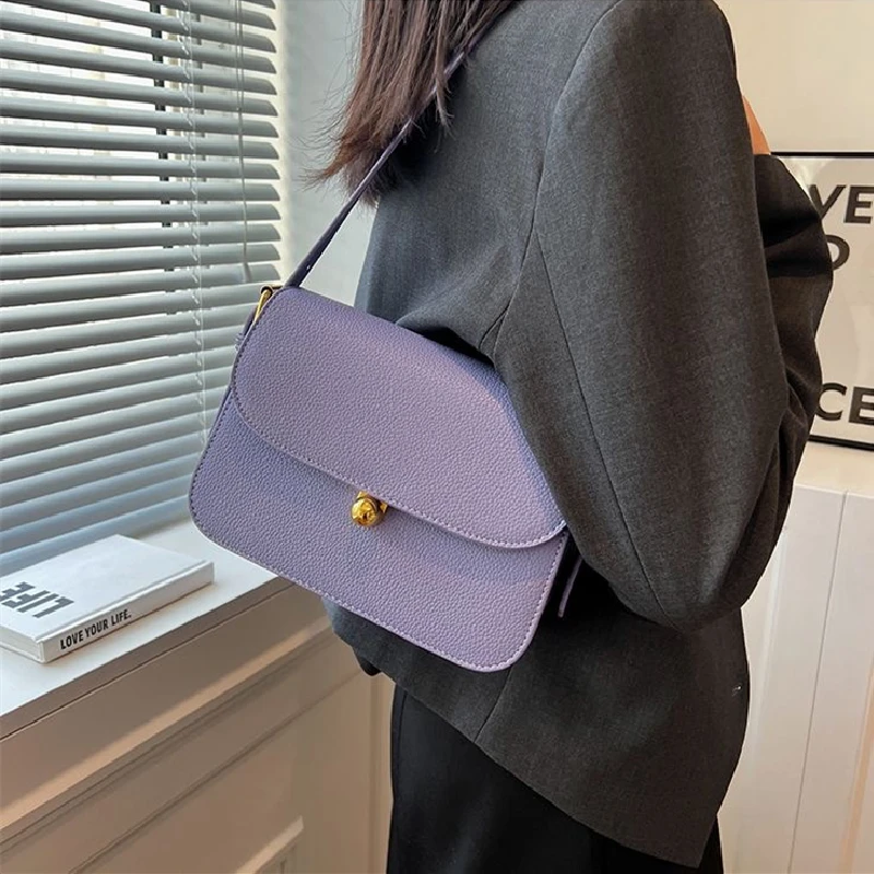 Trendy Soft PU Leather Shoulder Crossbody Bag Woman Solid Color Messenger Bags Fashion Casual Shoulder Strap Small Square Bag
