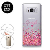 custom name samsung case for samsung galaxy s7 s8 s9 plus s10 note8 9 10 s20 s10e a50 heart pattern transparent case girl gift