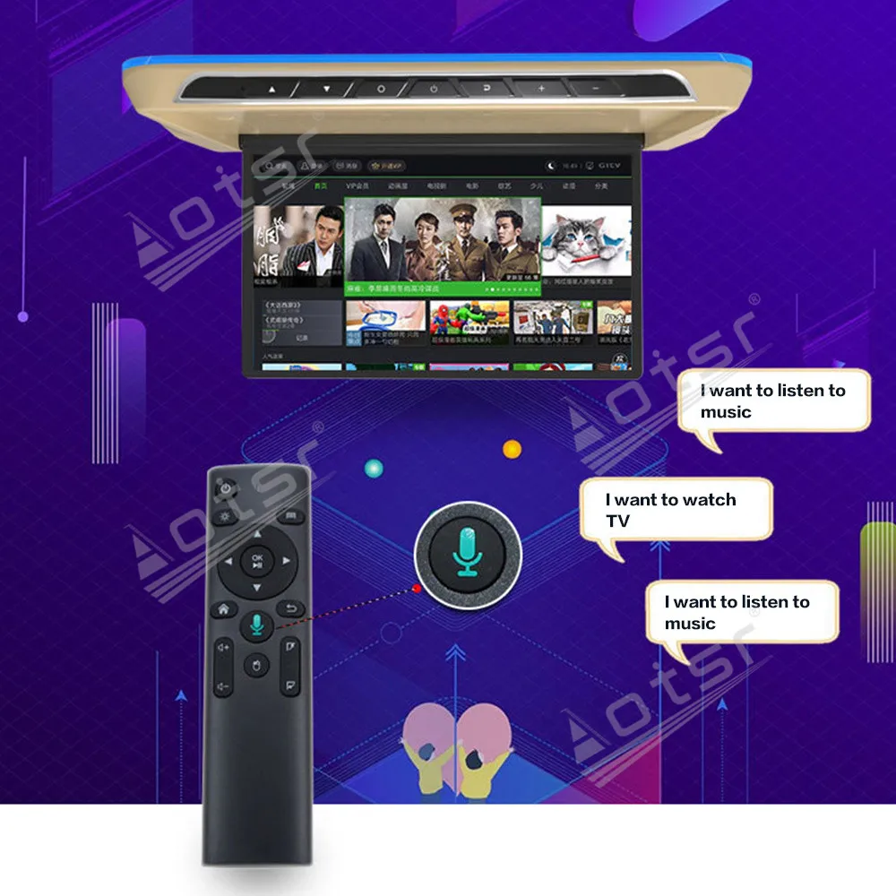 Потолочный ТВ-монитор HD для Toyota Sienna 1080P видеоплеер с креплением на крышу