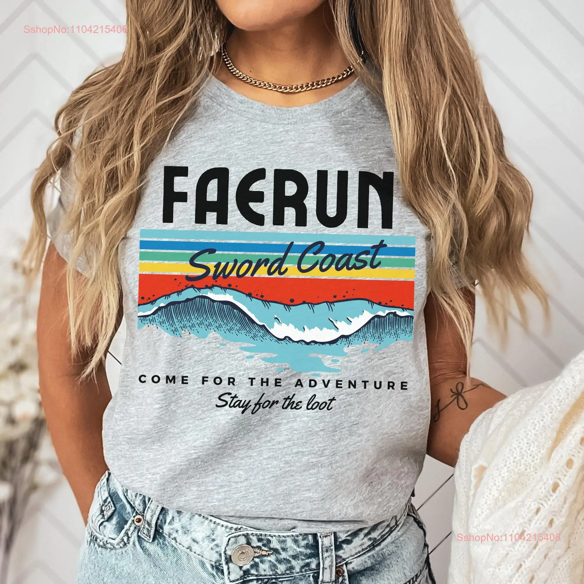 Фото Faerun DND Tourist T Shirt Black Font long or short sleeves №1