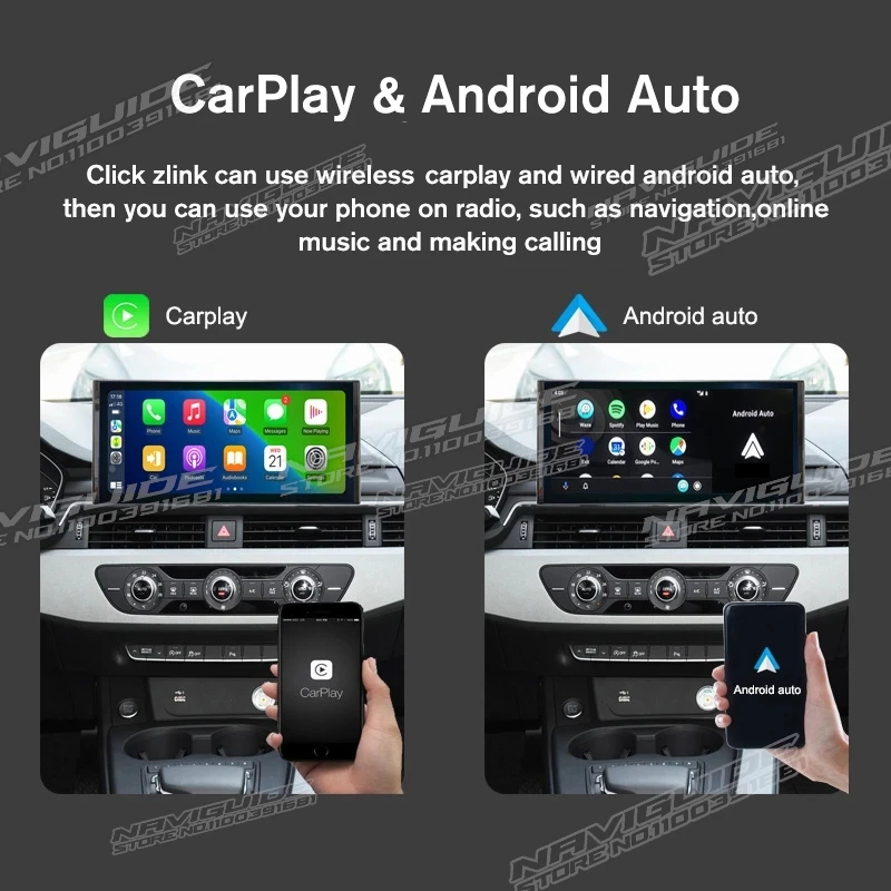 NAVIGUIDE 10 25 'ɺndroid14 Беспроводной Carplay Auto для Audi Q5L LHD 2019-2020 Автомобильный