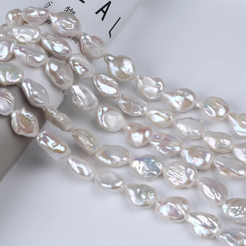 Natural White 17-18mm Baroque Keshi Fresh Water Pearl Strand Wholesale For Necklace Making