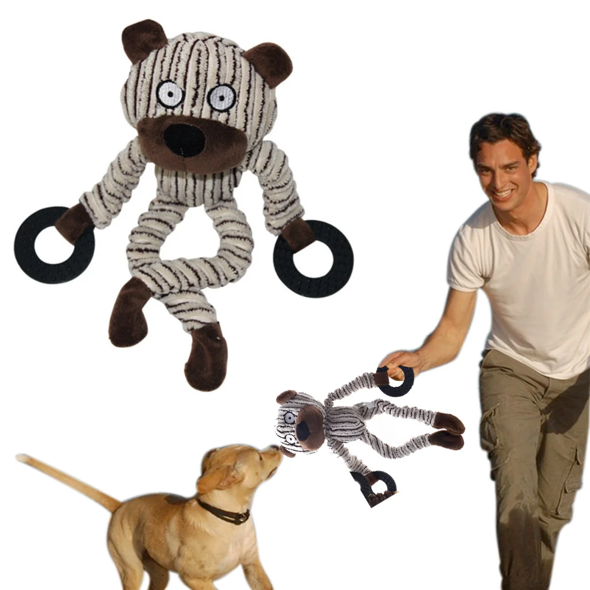 

Игрушки для питомцев, щенков, собак с пищащим звуком, прочная плюшевая Вельветовая Интерактивная Жевательная кукла, игрушка для маленьких и средних кошек, собак, товары для питомцев