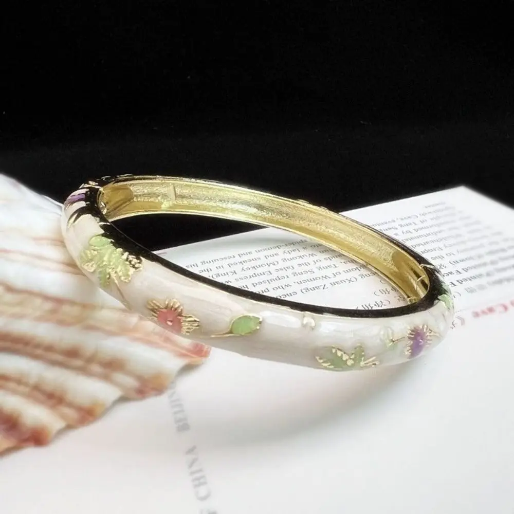 Эмалированный браслет традиционный китайский пион филигранный Цветочный