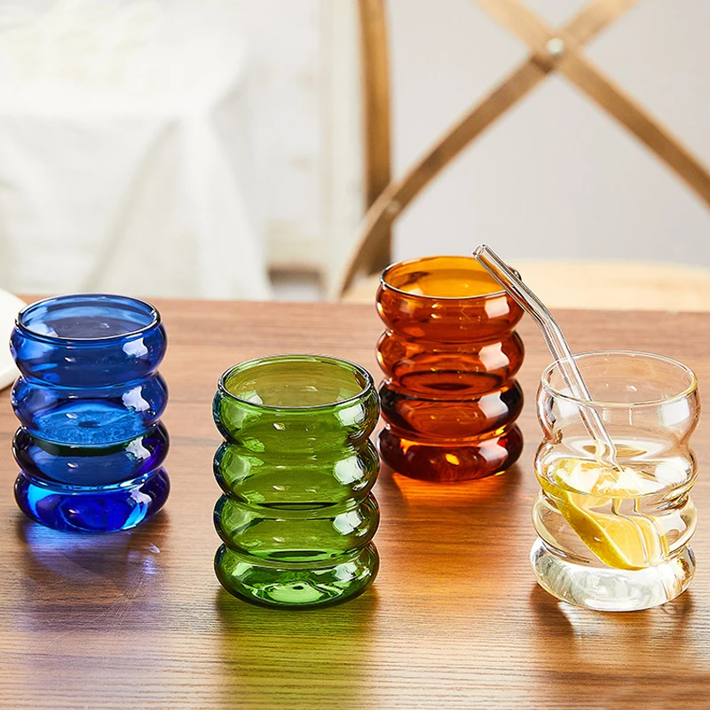 

320ml Colorful Glass Water Cup Heat Resistant Espresso Coffee Mug Whisky Wine Glass Tea Milk Juice Cups Home Drinkware