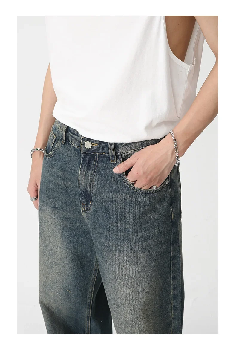 Модные мужские классические свободные джинсовые брюки стрейч Мужская брендовая