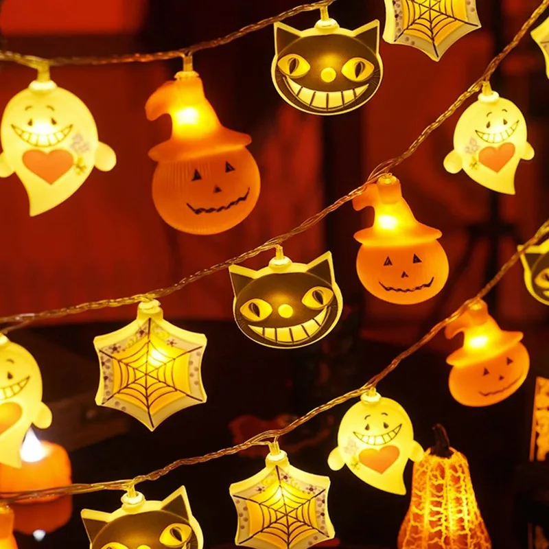 

Halloween Pumpkin Ghost Lighting Strings Led Battery Box Decorative Light String Bar Home Party Ornaments