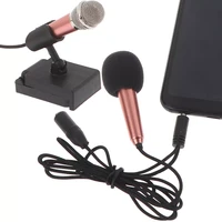 2022 fashionable portable 3 5mm stereo studio mic ktv karaoke mini microphone for cell phone pc mic