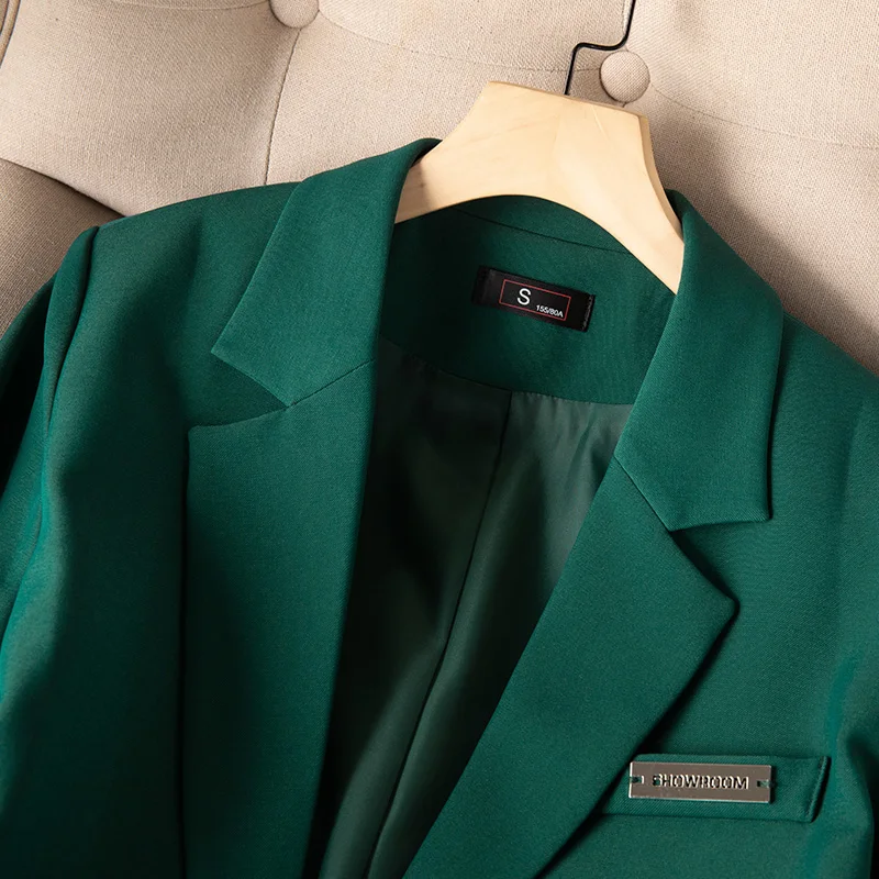 Korean Fashion Spring Notched Blazer Women Classic All Match Long Sleeve Blazers Office Lady Single Breasted Jackets New