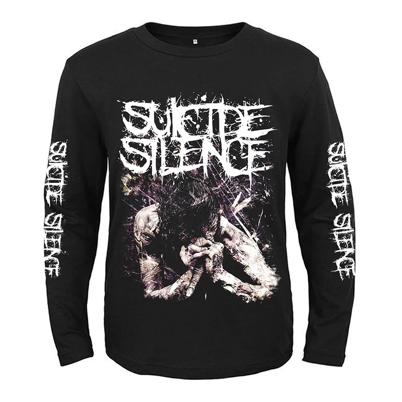 

8 designs Suicide Silence band Punk Rock rocker men women full long sleeves shirt heavy metal black tee fitness Singer