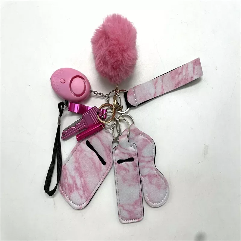 

9pcs/kit Personal Safety Survival Tools Keychain Women Alarm Pepper Spray Window Breaker Set Girl Self Defense Supplies