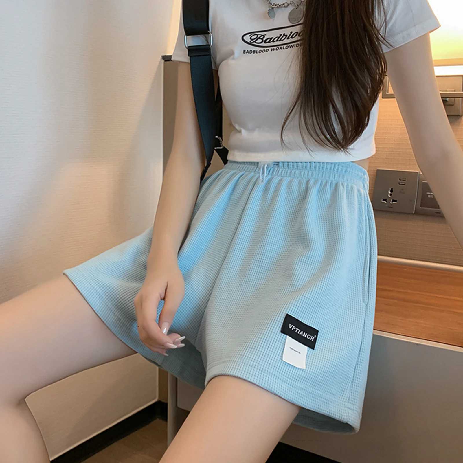 Women Summer Casual Shorts Loose Fashion Korea Style Solid Color Wide Leg Bottoms High Quality Shorts Girls Harajuku Streetwear