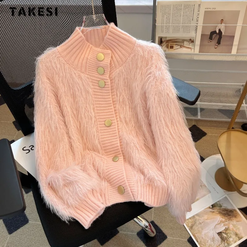 

Women Luxury Sweet Tassels Knitting Long Sleeve V-Neck Cardigans 2023 Winter Korean Casual Single Breasted Elegant Sweater