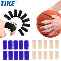 tike 10pcsset elastic sports finger sleeves arthritis support finger guard outdoor basketball volleyball finger protection new