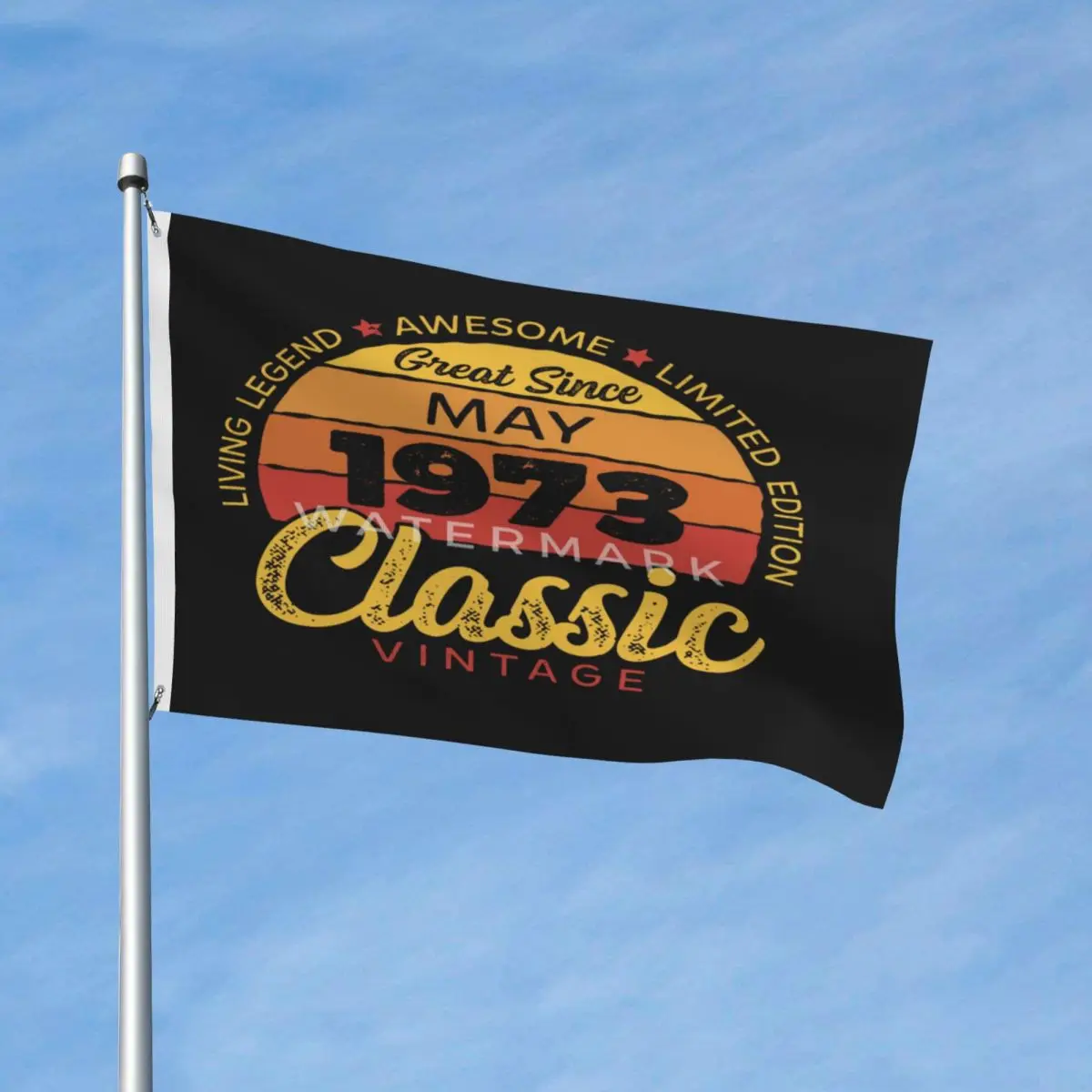 

Ретро, 50 лет, май 1973 года, день рождения, винтажная лампа, Современная с металлическими Люверсами, устойчивая к выцветанию, легкая