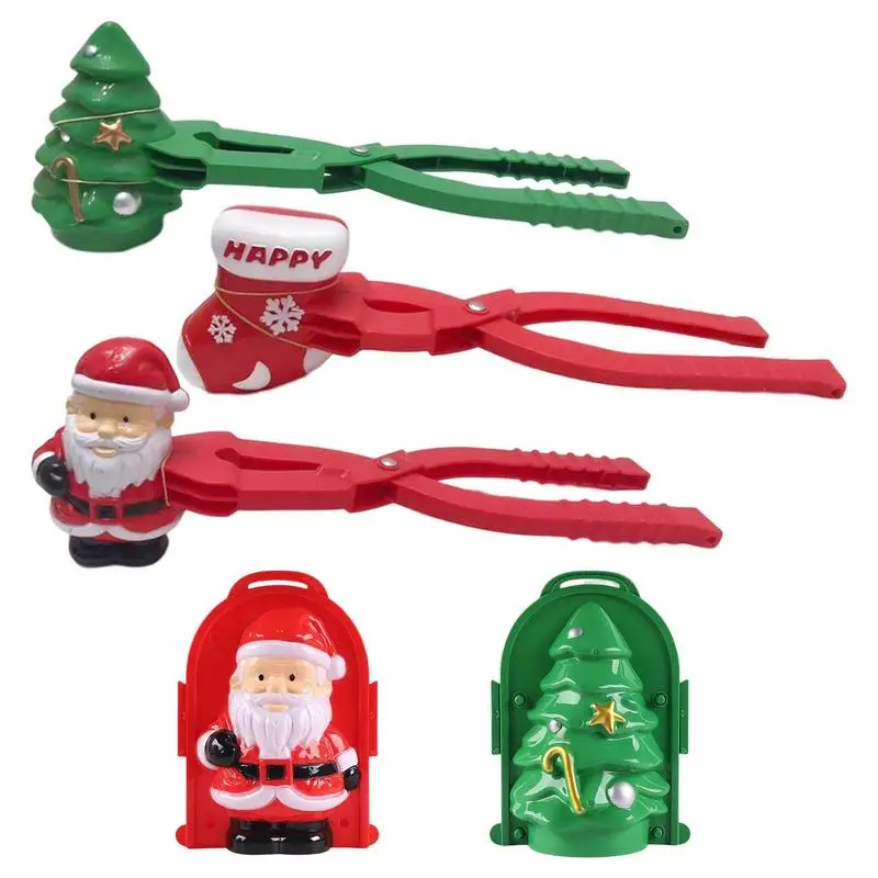 

Cute Snowman Christmas Theme Shape Snowball Maker Clip Tongs Kids Winter Outdoor Funny Snow Sand Mold Snowball Fight Sports Toys