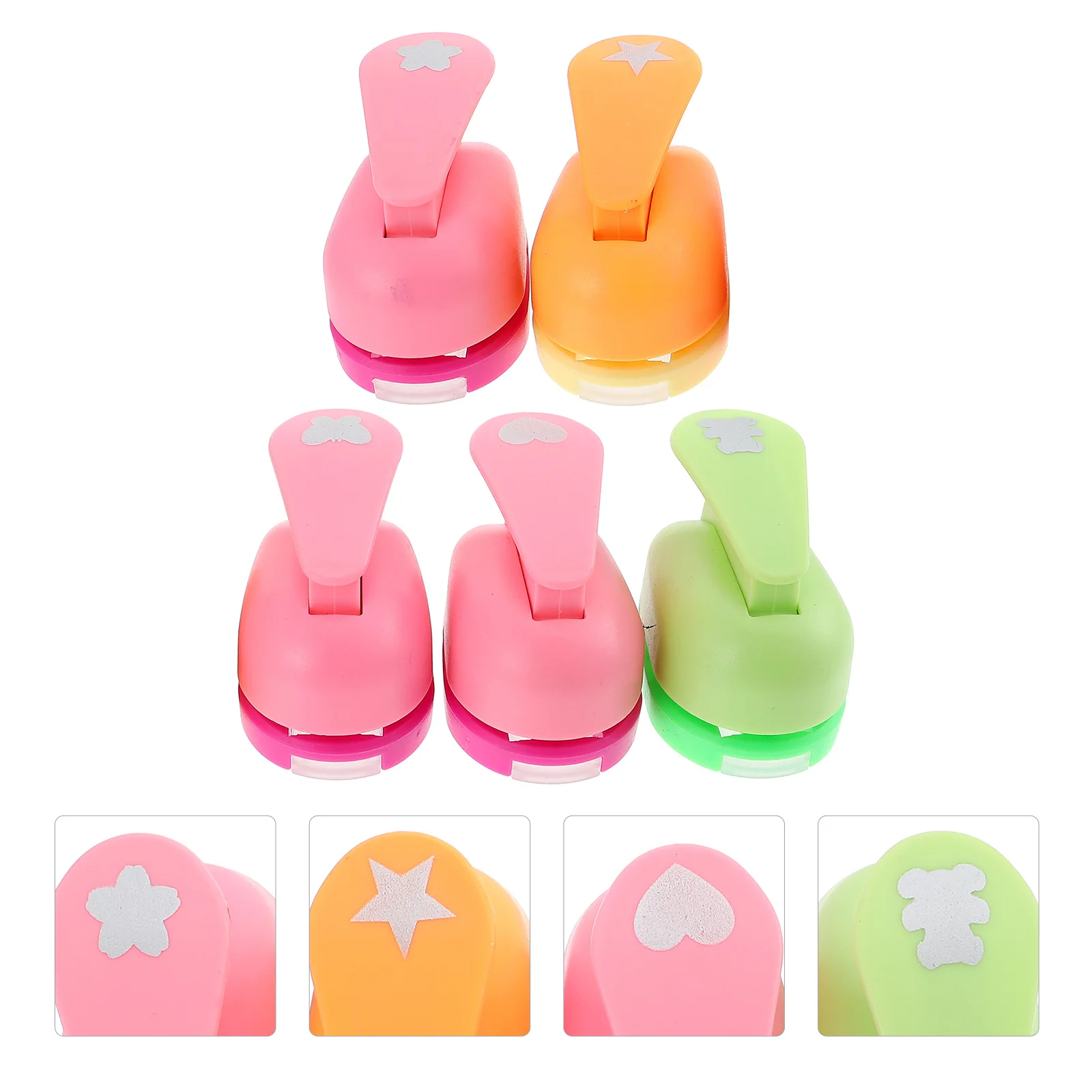 

5Pcs Portable Paper Punchers Cartoon DIY Punchers Household Craft Punchers DIY Supply (Random Color)