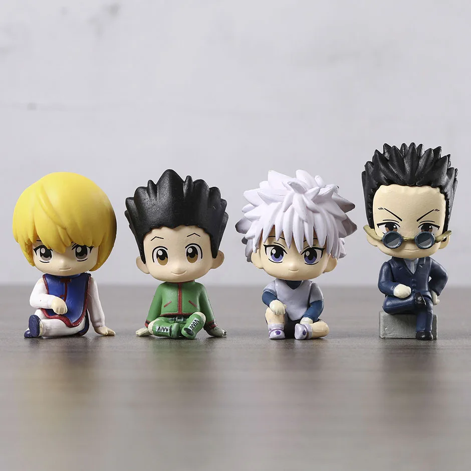 Набор из 4 фигурок Gashapon Leorio Gon Killua Kurapika милые игрушки ПВХ модель куклы Brinquedos
