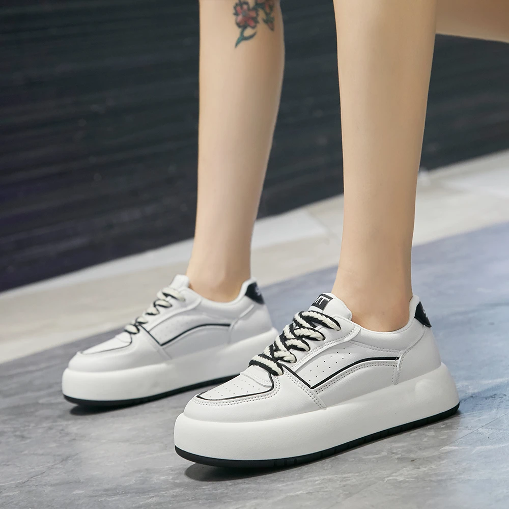 

Casual Flat Platform White Canvas Sports Shoes Women's Sneakers 2022 New Spring Summer Vulcanize Running Zapatos De Mujer