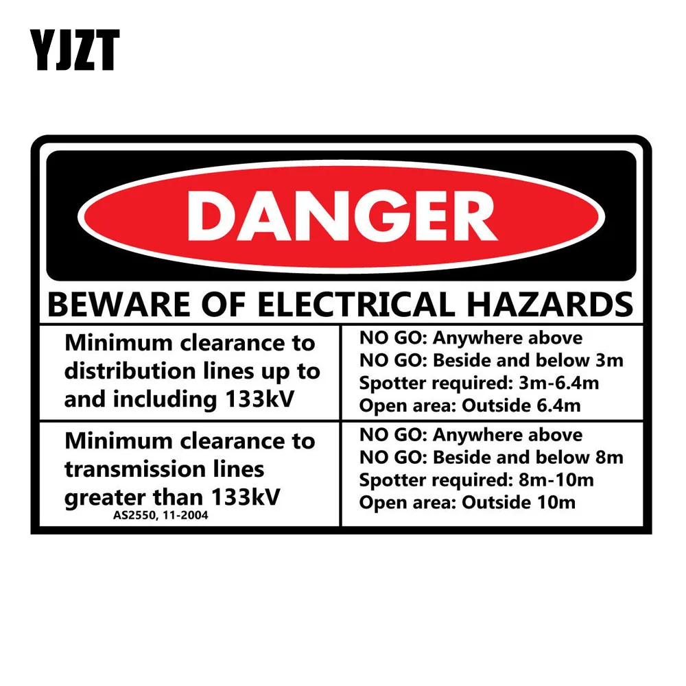 

YJZT 14CM*9CM Warning Mark DANGER Car-styling Car Sticker Decal PVC 13-0342