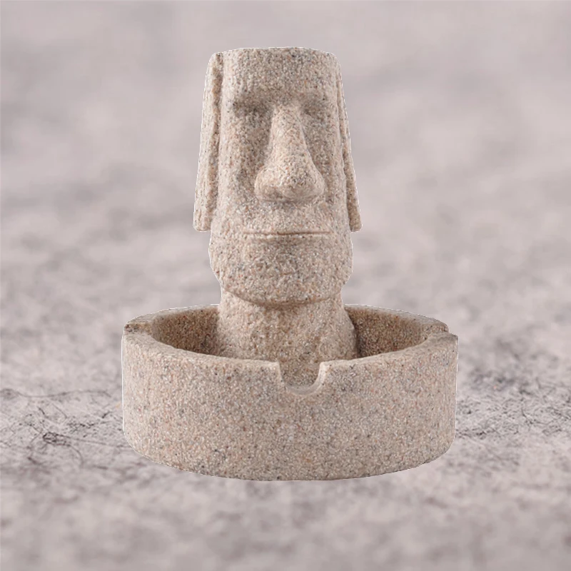 

Fortune Easter Island Moai Head Ornaments Office Home Decoration Technology Hand Carved Figurines Gift